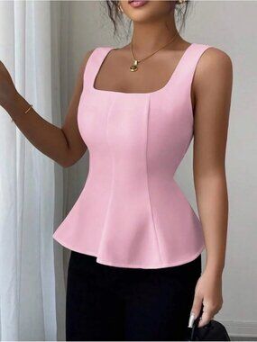Pink Peplum Blouse | Elegant Feminine Structured Top
